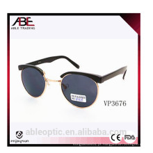 2015 clássico redondo transparente dobradiça de dobradiça Custom Logo Fashion Sunglasses